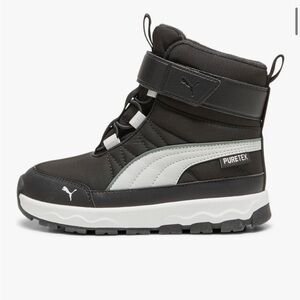 Puma Kids Black and White Snow Boots